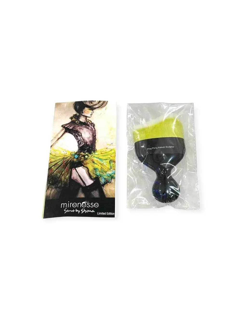 new Mirenesse ❤︎︎ Ltd Ed Shona Ping Pong Kabuki Sculptor Vegan Brush ❤︎︎ Black